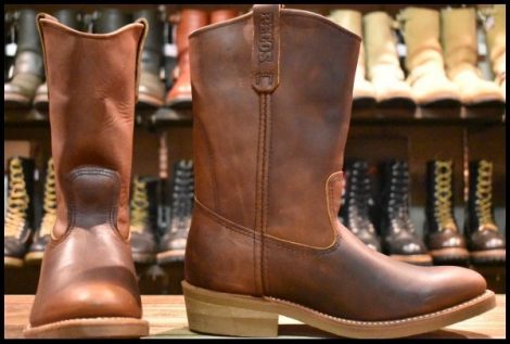 【8E 箱付 未使用 07年】レッドウィング 8159 ペコス 茶 ブラウン アンバー ハーネス プルオン ブーツ redwing pecos HOPESMORE