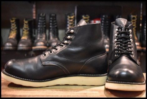 【8D 良品 羽タグ】レッドウィング 8165 アイリッシュセッター 黒 ブラッククローム プレーントゥ 編み上げ ブーツ redwing HOPESMORE