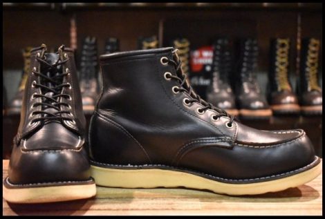 【8E 良品 犬タグ 98年】レッドウィング 8179 アイリッシュセッター 黒 ブラッククローム モックトゥ 編み上げ ブーツ redwing HOPESMORE