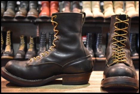 【10.5EE 良品】WHITE’S ホワイツ スモークジャンパーLTT ブラック 黒 編み上げ レースアップ ビブラム700前ダブル ブーツ HOPESMORE