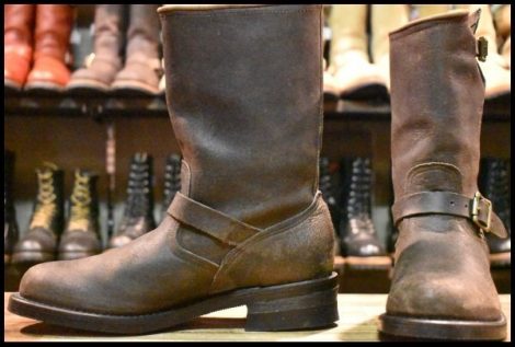 【10E 美品 白タグ】Chippewa チペワ エンジニア 27921 ボンバーレザー 11インチハイト ブーツ HOPESMORE