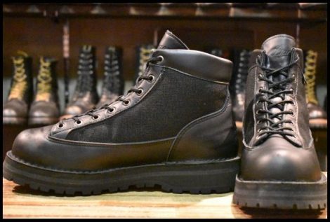 【10EE 美品 白タグ】Danner ダナーライトスタック ブラック 30427 黒 ゴアテックス GORE-TEX ビブラム 編み上げ ブーツ HOPESMORE