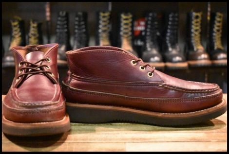 【7E 良品】RUSSELL MOCCASIN ラッセルモカシン スポーティングクレーチャッカ バーガンディクロムエクセル ダブルモカシン HOPESMORE
