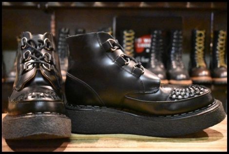 【UK8 良品】GEORGE COX ジョージコックス 13327VI ギブソン ハイカット ラバーソール Dリング レースアップ ブーツ 3588 HOPESMORE