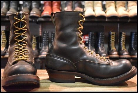 【10.5EE 良品】WHITE’S ホワイツ スモークジャンパーLTT ブラック 黒 編み上げ レースアップ ビブラム700前ダブル ブーツ HOPESMORE