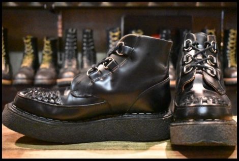 【UK8 良品】GEORGE COX ジョージコックス 13327VI ギブソン ハイカット ラバーソール Dリング レースアップ ブーツ 3588 HOPESMORE