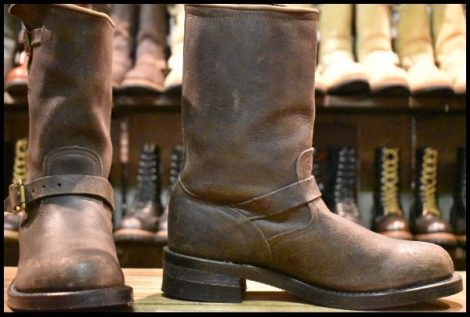 【10E 美品 白タグ】Chippewa チペワ エンジニア 27921 ボンバーレザー 11インチハイト ブーツ HOPESMORE