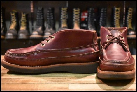 【7E 良品】RUSSELL MOCCASIN ラッセルモカシン スポーティングクレーチャッカ バーガンディクロムエクセル ダブルモカシン HOPESMORE