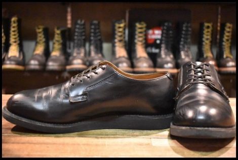 【10D 良品 25年】レッドウィング 101 ポストマン シューズ ブラックシャパラル ローカット 短靴 編み上げ ブーツ redwing HOPESMORE