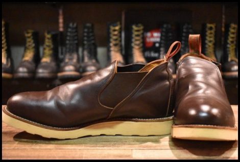 【9E 良品 90’S】レッドウィング 8149 サイドゴア ブーツ ガラスレザー ロメオ ブラウン 茶 短靴 ブーツ redwing HOPESMORE