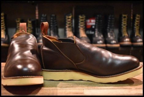 【9E 良品 90’S】レッドウィング 8149 サイドゴア ブーツ ガラスレザー ロメオ ブラウン 茶 短靴 ブーツ redwing HOPESMORE