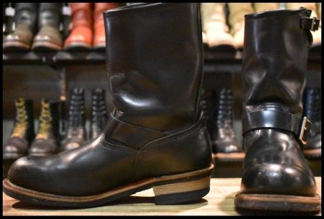 【9D 良品 07年】レッドウィング 2268 エンジニア ブラッククローム 黒 スチールトゥ プルオン ブーツ redwing HOPESMORE