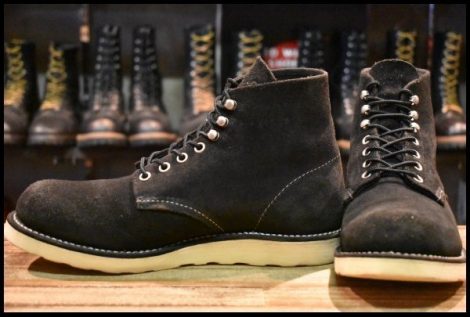 【8D 良品 11年】レッドウィング 8174 黒スエード アイリッシュセッター ブラック ラフアウト プレーントゥ ブーツ redwing HOPESMORE