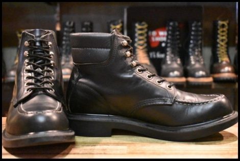 【8E 良品 16年】レッドウィング 8133 スーパーソール 黒 ブラッククローム モックトゥ 編み上げ レースアップ ブーツ redwing HOPESMORE