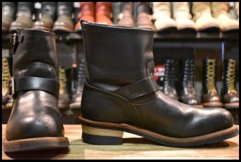 【10D 良品 11年】レッドウィング 2976 ショート エンジニア 黒 ブラッククローム スチールトゥ ブーツ redwing HOPESMORE