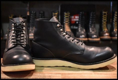 【9.5D 良品 08年】レッドウィング 8165 アイリッシュセッター 黒 ブラッククローム プレーントゥ 編み上げ ブーツ redwing HOPESMORE