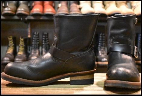 【10D 良品 11年】レッドウィング 2976 ショート エンジニア 黒 ブラッククローム スチールトゥ ブーツ redwing HOPESMORE