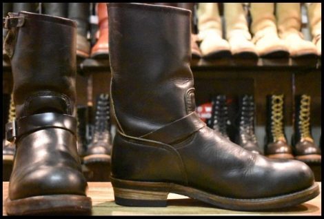 【9D 良品 PT91プリント】レッドウィング 2268 エンジニア 黒 ブラック クローム スチールトゥ ブーツ redwing HOPESMORE