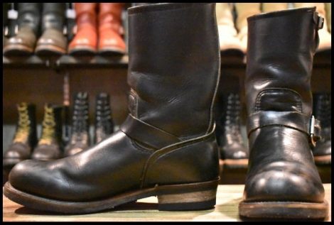 【9D 良品 PT91プリント】レッドウィング 2268 エンジニア 黒 ブラック クローム スチールトゥ ブーツ redwing HOPESMORE