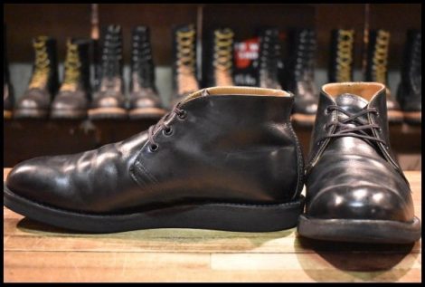 【9D 良品 10年】レッドウィング 9196 ポストマン チャッカ 黒 ブラック シャパラル 短靴 レースアップ ブーツ redwing HOPESMORE