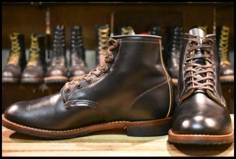 【9D 美品 19年】レッドウィング 9060 ベックマン ブラッククローンダイク 黒 茶芯 フラットボックス ブーツ redwing HOPESMORE
