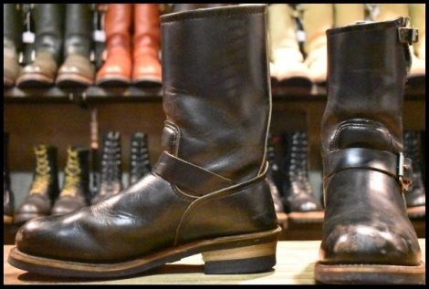 【9D 良品 PT91プリント】レッドウィング 2268 エンジニア 黒 ブラック クローム スチールトゥ ブーツ redwing HOPESMORE