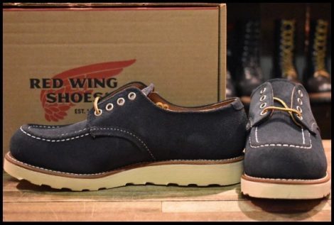 【7.5D 未使用 BEAMS別注 14年】レッドウィング 8096 ネイビースエード オックスフォード モック ビームス ブーツ redwing HOPESMORE