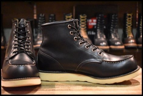 【9E 箱付 良品 犬タグ】レッドウィング 8179 アイリッシュセッター 黒 ブラッククローム モックトゥ 編み上げ ブーツ redwing HOPESMORE