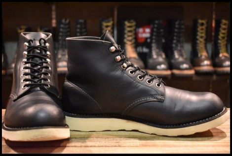 【9D 良品 12年】レッドウィング 8165 アイリッシュセッター 黒 ブラッククローム プレーントゥ 編み上げ ブーツ redwing HOPESMORE