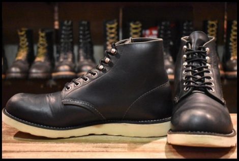 【9D 良品 12年】レッドウィング 8165 アイリッシュセッター 黒 ブラッククローム プレーントゥ 編み上げ ブーツ redwing HOPESMORE