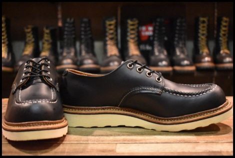 【8.5D 箱付 美品 10年】レッドウィング 8106 オックスフォード 黒 ブラッククローム モックトゥ ローカット ブーツ redwing HOPESMORE