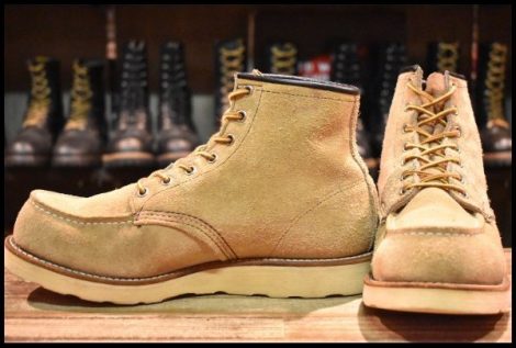 【8.5E 良品 犬タグ】レッドウィング 8173 スエード アイリッシュセッター タン ラフアウト モックトゥ ブーツ redwing HOPESMORE