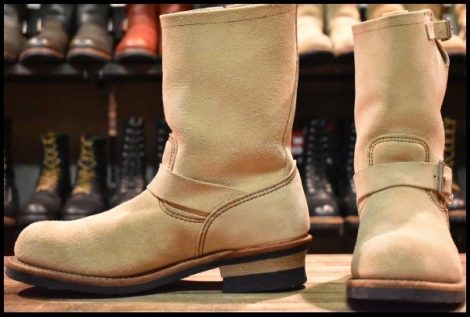 【8D 良品 10年】レッドウィング 8268 スエード エンジニア ホーソーンアビレーンラフアウト スチールトゥ ブーツ redwing HOPESMORE