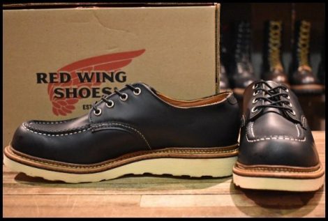 【8.5D 箱付 美品 10年】レッドウィング 8106 オックスフォード 黒 ブラッククローム モックトゥ ローカット ブーツ redwing HOPESMORE