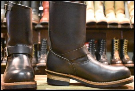 【9D 良品 07年】レッドウィング 2268 エンジニア ブラッククローム 黒 スチールトゥ プルオン ブーツ redwing HOPESMORE