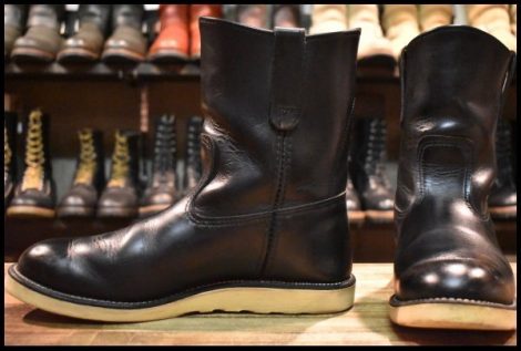 【10E 良品 10年】レッドウィング 8169 ペコス 黒 ブラッククローム プルオン クッションソール ブーツ redwing pecos HOPESMORE
