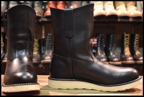 【7.5E 美品 16年】レッドウィング 8169 ペコス 黒 ブラッククローム プルオン クッションソール ブーツ redwing pecos HOPESMORE