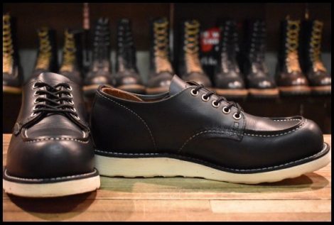 【9D 箱付 美品 24年】レッドウィング 8090 オックスフォード 黒 ブラックプレーリー モックトゥ ローカット ブーツ redwing HOPESMORE