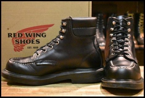【7E 箱付 良品 23年】レッドウィング 8133 スーパーソール 黒 ブラッククローム モックトゥ レースアップ ブーツ redwing HOPESMORE