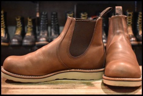 【9D 美品 24年】レッドウィング 3190 クラシックチェルシー サイドゴア 茶 ブラウン アンバー ハーネス ブーツ redwing HOPESMORE