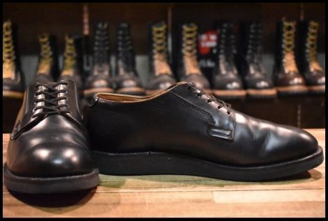 【8.5D 箱付 良品 21年】レッドウィング 101 ポストマン シューズ 黒 ブラック シャパラル 短靴 ローカット ブーツ redwing HOPESMORE