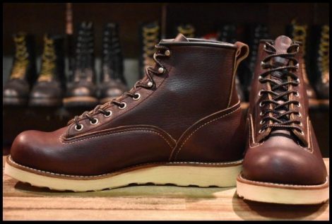 【7.5D 美品 09年】レッドウィング 2906 ラインマン 茶 ダーク ブラウン ブライヤーオイルスリック LTT ブーツ redwing HOPESMORE