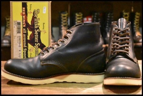 【9.5D 箱付 良品 12年】レッドウィング 9870 アイリッシュセッター クローンダイク 黒 プレーントゥ 編み上げ ブーツ redwing HOPESMORE