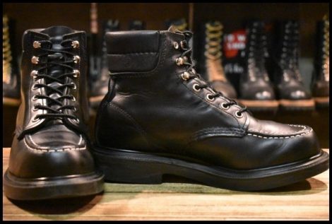 【7E 箱付 良品 23年】レッドウィング 8133 スーパーソール 黒 ブラッククローム モックトゥ レースアップ ブーツ redwing HOPESMORE