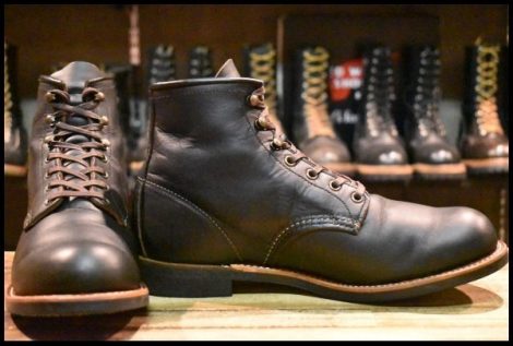 【9D 箱付 美品 23年】レッドウィング 3345 ブラックスミス 黒 プレーリー プレーントゥ レースアップ ブーツ redwing HOPESMORE