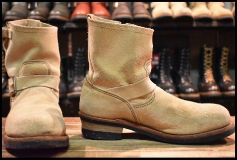 【9D 良品 10年】レッドウィング 2965 ショート スエードエンジニア ホーソーンアビレーンラフアウト プルオン ブーツ redwing HOPESMORE