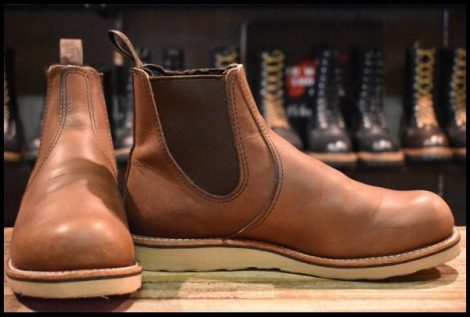 【9D 美品 24年】レッドウィング 3190 クラシックチェルシー サイドゴア 茶 ブラウン アンバー ハーネス ブーツ redwing HOPESMORE