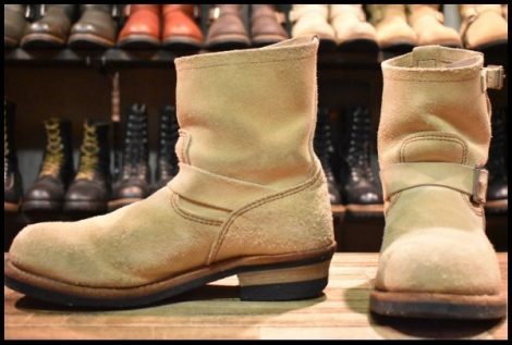 【9D 良品 10年】レッドウィング 2965 ショート スエードエンジニア ホーソーンアビレーンラフアウト プルオン ブーツ redwing HOPESMORE