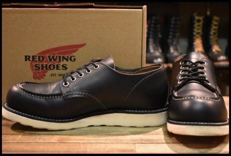 【9D 箱付 美品 24年】レッドウィング 8090 オックスフォード 黒 ブラックプレーリー モックトゥ ローカット ブーツ redwing HOPESMORE