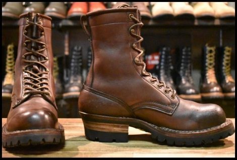 【7D 良品】WHITE’S ホワイツ スモークジャンパー ブラウン 茶 ビブラム100シングル 8インチハイト ブーツ HOPESMORE